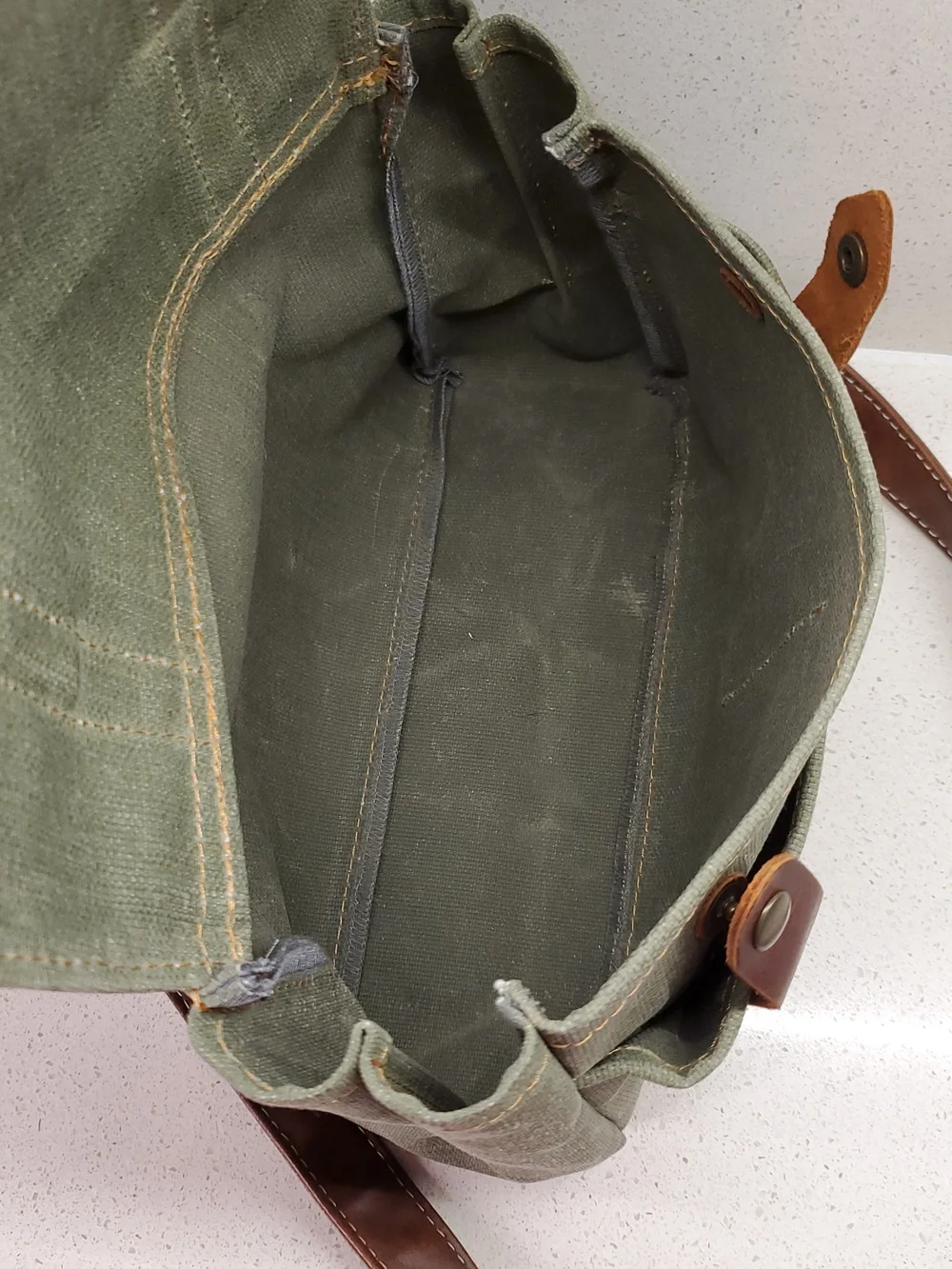 Unisex Walkbag By SEMENDER LEATHER GOODS Olive Green Canvas Messenger Bag